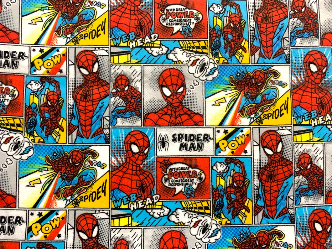 Spider-Man Flannel Fabric - 1/2 Meter