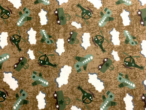 Army little crew Flannel Fabric - 1/2 Meter