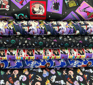 Disney Villains Mayhem 6PCS Fat Quarter Bundle - Cotton Fabric