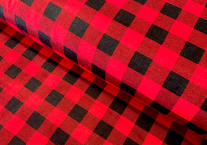 Buffalo Plaid Red/Black Flannel Fabric - 1/2 Meter