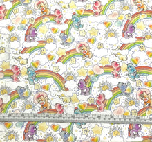 Load image into Gallery viewer, Care Bears - Sketch Art - Rainbows White Fabric - 1/2 Meter - Cotton Fabric
