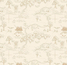 Load image into Gallery viewer, Winnie The Pooh Map C1700 - Cream Fabric - 1/2 Meter - Cotton Fabric
