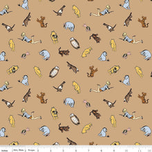 Load image into Gallery viewer, Winnie The Pooh Characters C17003 - Brown Fabric - 1/2 Meter - Cotton Fabric

