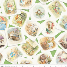 Load image into Gallery viewer, Peter Rabbit and Friends Main - Green Fabric - 1/2 Meter - Cotton Fabric
