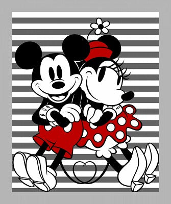Mickey and Minnie Panel - Cotton Fabric