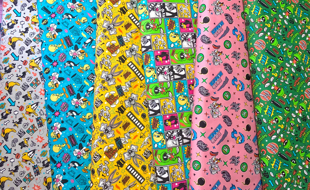 Looney Tunes III 6PCS Fat Quarter Bundle - Cotton Fabric