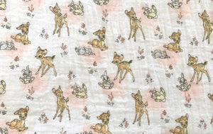 Bambi and Thumper Fabric - 1/2 Meter - Swaddle Muslin