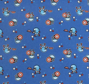 Marvel Kawaii Capitaine America Flannel Fabric - 1/2 Meter