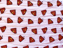 Load image into Gallery viewer, SuperMan Logo Fabric - 1/2 Meter - Swaddle Muslin
