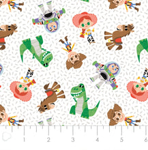 Load image into Gallery viewer, Toy Story Let's Play - Let's Play - White Fabric - 1/2 Meter - Cotton Fabric

