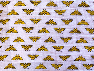 Wonder Woman Logo Fabric - 1/2 Meter - Swaddle Muslin