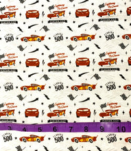 Load image into Gallery viewer, Cars Collection III by Disney-Pixar - McQueen Champ - White Fabric - 1/2 Meter - Cotton Fabric
