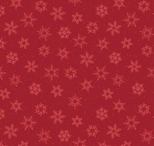 Snowflake C10713 Red Fabric - 1/2 Meter - Cotton Fabric