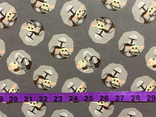 Load image into Gallery viewer, Star Wars Mandalorian II Mando and Child Toss Grey Fabric - 1/2 Meter - Cotton Fabric
