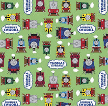Load image into Gallery viewer, Thomas and Friends Green Fabric - 1/2 Meter - Cotton Fabric
