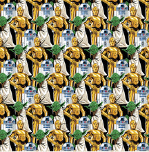 Load image into Gallery viewer, Star Wars Crowds Collection - Crowd Droids - Black Fabric - 1/2 Meter - Cotton Fabric
