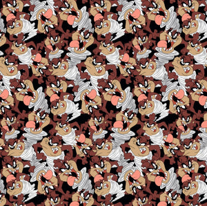 Looney Tunes - Taz Flannel Fabric - 1/2 Meter