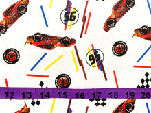 Load image into Gallery viewer, Cars - McQueen Tires White Fabric - 1/2 Meter - Cotton Fabric
