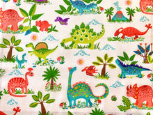 Load image into Gallery viewer, Dino Friends - Cream Fabric - 1/2 Meter - Cotton Fabric
