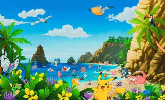 Sunny Day Pokemon Panel - Cotton Fabric