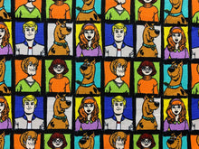 Load image into Gallery viewer, Scooby Doo Profile Blocks - Black Fabric - 1/2 Meter - Cotton Fabric
