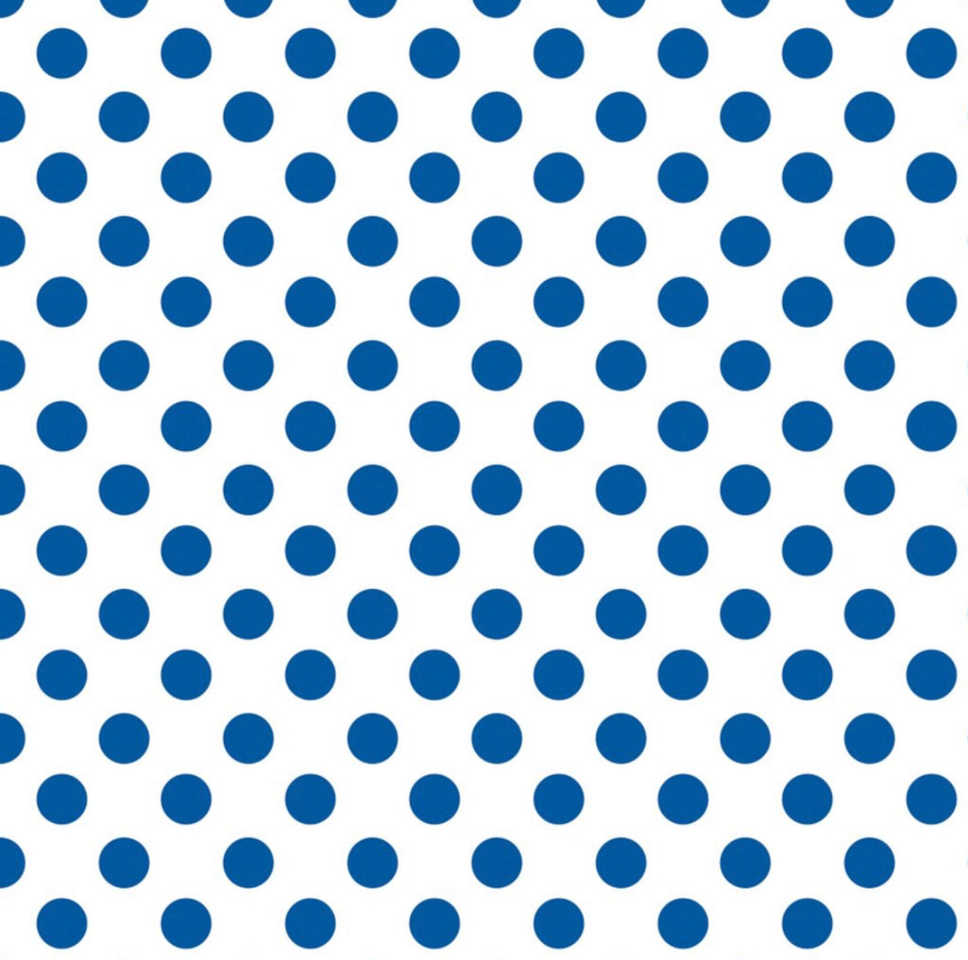 Mixology White/Royal Dots Fabric - 1/2 Meter - Cotton Fabric