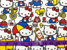 Load image into Gallery viewer, Hello Kitty at Play - White Fabric - 1/2 Meter - Cotton Fabric
