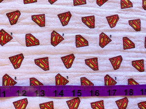 SuperMan Logo Fabric - 1/2 Meter - Swaddle Muslin