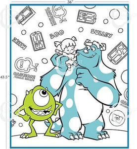 Monsters Color Me Panel - Cotton Fabric