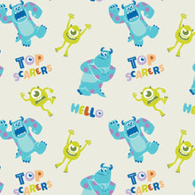 Load image into Gallery viewer, Disney Pixar Monsters Inc Collection -  Top Scarers - Cream Fabric - 1/2 Meter - Cotton Fabric
