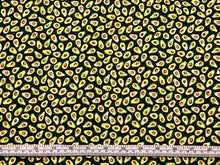 Load image into Gallery viewer, Avocado - Black Fabric - 1/2 Meter - Cotton Fabric
