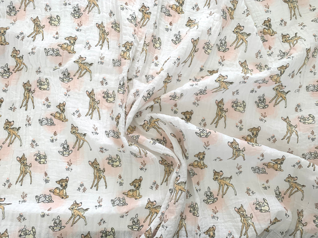 Bambi and Thumper Fabric - 1/2 Meter - Swaddle Muslin