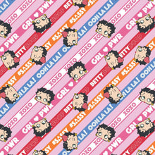Load image into Gallery viewer, Betty Boop Collection III - Betty Girl Power Stripe - Pink Fabric - 1/2 Meter - Cotton Fabric
