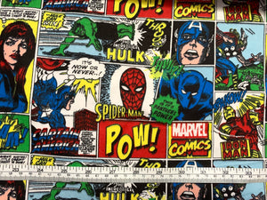 Marvel Retro Comics Flannel Fabric - 1/2 Meter