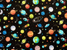 Load image into Gallery viewer, Outer Space by Makower UK - Black Fabric - 1/2 Meter - Cotton Fabric
