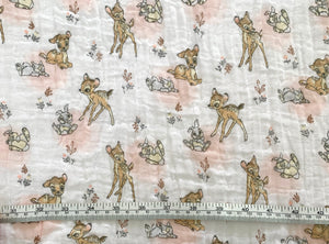 Bambi and Thumper Fabric - 1/2 Meter - Swaddle Muslin