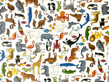 Load image into Gallery viewer, Wildlife by Makower UK - White Fabric - 1/2 Meter - Cotton Fabric
