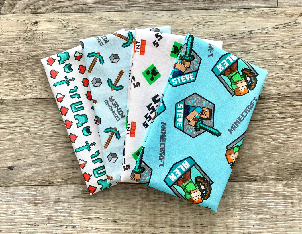 Minecraft 4 PCS Fat Quarter Bundle - Cotton Fabric