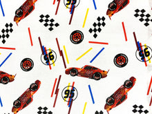 Load image into Gallery viewer, Cars - McQueen Tires White Fabric - 1/2 Meter - Cotton Fabric
