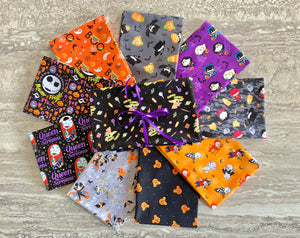 Characters Halloween 10PCS Fat Quarter Bundle - Cotton Fabric