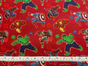 Marvel Comics Red - 1 Yard Cut - Cotton Fabric