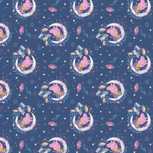 Load image into Gallery viewer, Peppa Pig - Peppa Moon Magic - Navy Fabric - 1/2 Meter - Cotton Fabric
