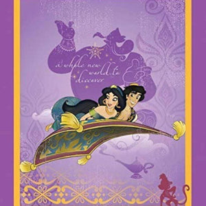 Disney Aladdin and Jasmine  Panel - Cotton Fabric