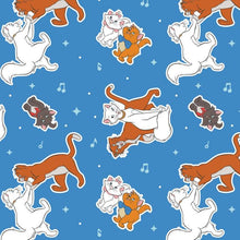 Load image into Gallery viewer, Aristocats Toss Blue 85030202 Fabric - 1/2 Meter - Cotton Fabric
