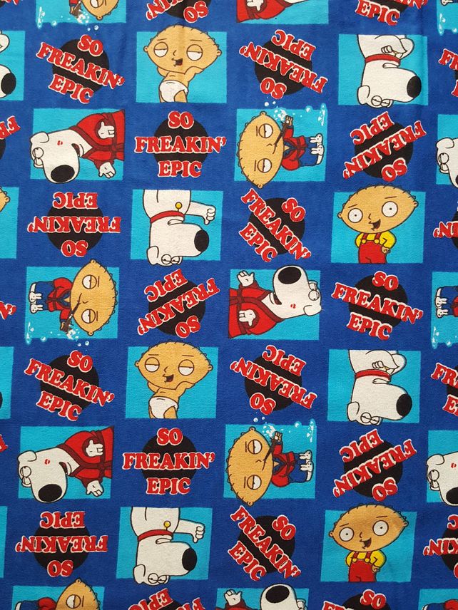 Family Guy Flannel Fabric - 1/2 Meter