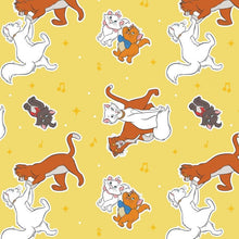 Load image into Gallery viewer, Aristocats Toss Yellow 85030202 Fabric - 1/2 Meter - Cotton Fabric
