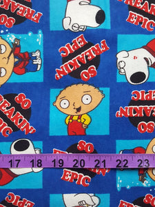 Family Guy Flannel Fabric - 1/2 Meter