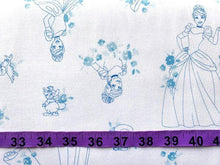 Load image into Gallery viewer, Cinderella - White Fabric - 1/2 Meter - Cotton Fabric
